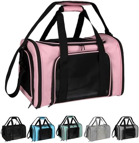 Top tasta Dog Cat Carrier Pet Carriers for Small Medium Large Cats Dogs Carrier Soft Sided Small Puppy Carrier Purse 15 lbs Portable Foldable Airline Approved Dog Cat Travel Carrier Pink 18x11x11 by home