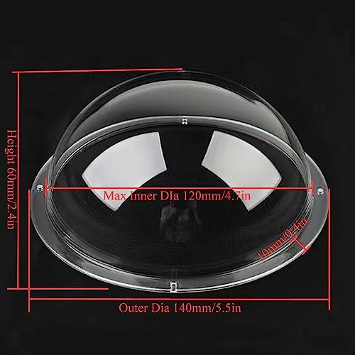 LOTOWELZON 4.7In/120mm Clear Acrylic CCTV Camera Dome Cover Window Skylight - Image 2