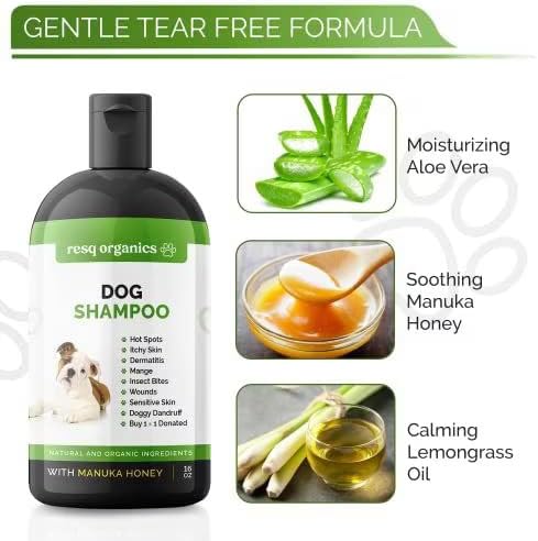 Hypoallergenic Dog Shampoo, Cleans and Soothes Dry Flakey Skin 16oz - Image 3