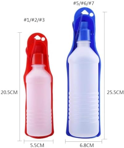 Pet Dog Travel Water Bottle Foldable Dog Water Dispenser Portable Dog Water Bottle with Drinking and Feeding Function(500ML-Blue) - Image 4