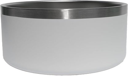 Custom Dog Bowl with Large Name - 304 Stainless Steel, Personalized Engraved, Nonslip, Custom Cat Bowl, Feeder, Pet Supplies, Food (White, Large -64oz)