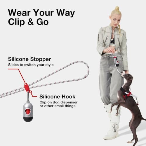 VETRESKA Crossbody Hands Free Dog Leash, 5FT Adjustable Leash (Circuit) - Image 2