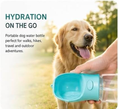 Portable Dog Water Bottle with Food Container, Leak-Proof Pet Travel Water Dispenser, One-Hand Operation, Built-in Filter, Portable Water Bowl for Dogs & Cats, Walking, Hiking & Travel - Image 2