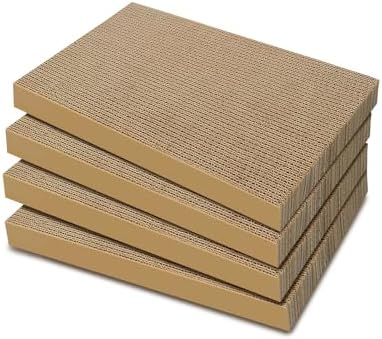 Cat Scratcher 4-Pack, Large Cardboard Pads for Indoor Cats by AGYM