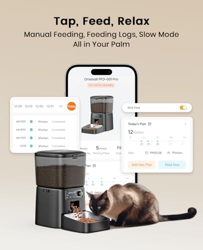 oneisall 2.4 GHz Wi-Fi Automatic Cat Feeder, 3.5L/15 Cups - Image 4