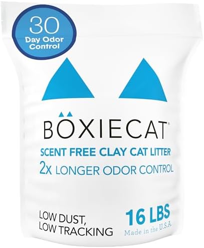 Boxie Premium Unscented Clumping Cat Litter 30+ Day Odor Control 16 lb by Boxiecat