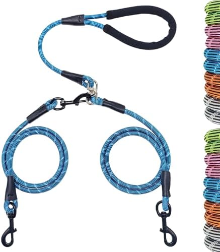 WYuZe 5 FT Double Dog Leash Detachable Rope Dual Leash for Two Dogs Blue by WYuZe