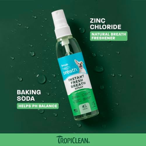 TropiClean Fresh Breath Oral Care Spray for Dogs & Cats | Dog Breath Spray | Mint Breath Freshener | Pet Bad Breath Treatment | Made in The USA | 4 oz - Image 5