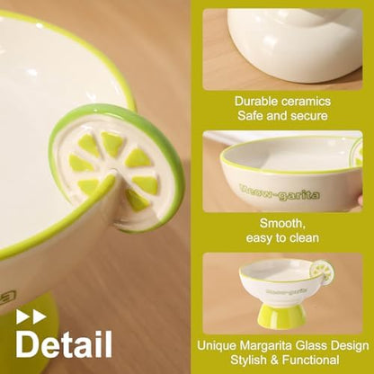 Elevated Cat Bowls Whisker Friendly. Ceramic Raised Whisker Fatigue Cat Bowl for Indoor Cats Protect The Spine and Prevent Vomiting. KGCCIZI - Image 3
