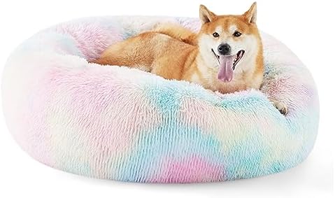 Bedsure Calming Dog Bed Medium Size Dog Donut Washable Pet Bed,30ins by Unknown