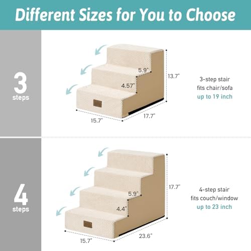 COZY KISS Dog Stairs for Small Dogs, 4 Step Pet Stairs for Beds & Couches - Image 4