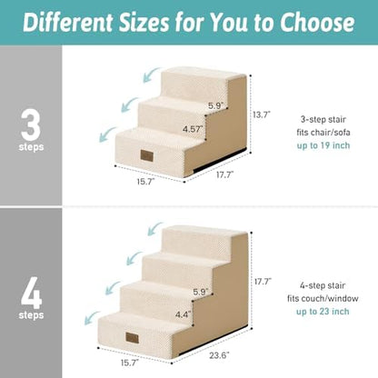 COZY KISS Dog Stairs for Small Dogs, 4 Step Pet Stairs for Beds & Couches - Image 4