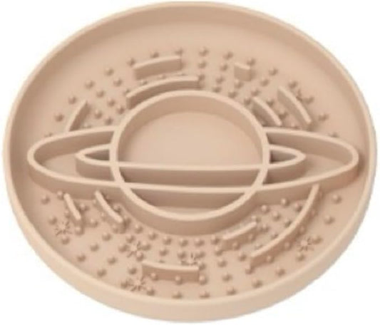 Dog Slow Feeder Bowl for Dogs and Cats Enrichment Accessories Star Planet Easy Clean Pet Slow Feeder/Suction Cups, Licking Pad for Anxiety Relief and Boredom Reduction (Sand)