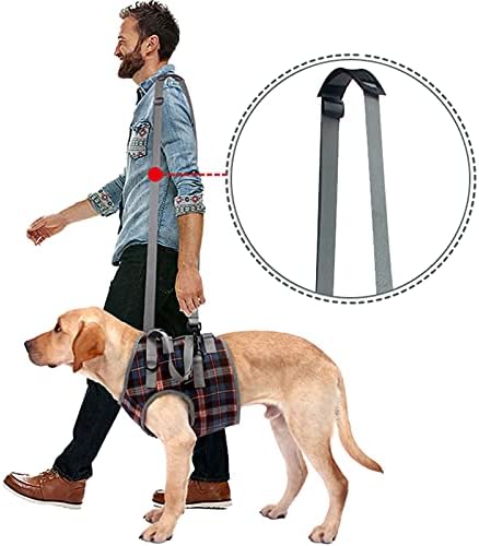 ROZKITCH Shoulder Belt Strap for Dog Lift Harness, Grid Pet Chest Rear Support Aid Veterinarian Approved Sling for Old K9 Help with Poor Stability 1 * 79 inch - Image 4