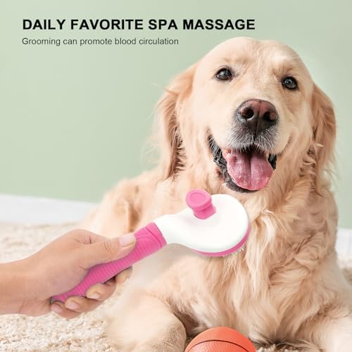 Aogeili Self‑Clean Slicker Brush for Dogs, Cats & Rabbits, 7.87 x 4.13 in - Image 2