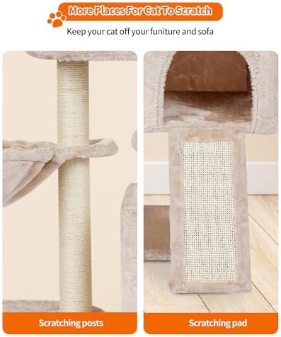 Cute Cat Tree Kitten Cat Tower Condo Furniture Scratching Posts Hammock B - Image 6