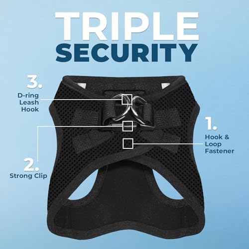 Voyager Step-in Air Dog Vest Harness - Black/Black Trim, Large - Image 2