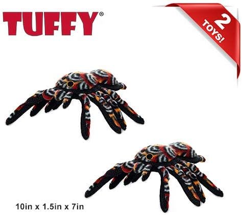 TUFFY - World's Tuffest Soft Dog Toy - Desert - Multiple Layers. Made Durable, Strong & Tough. Interactive Play (Tug, Toss & Fetch). Machine Washable & Floats (Tarantula, Large 2 Pack)