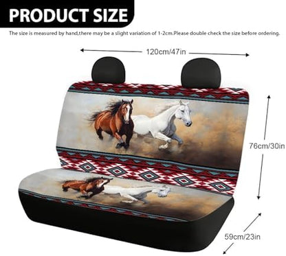 AFPANQZ 3D Horse Car Rear Seat Cover Non-Slip Stretch Universal Fit, Baby Dog Pets Work Back Seat Cover for Car Truck Van SUV Back Seats Cushion Protective Against Dirt & Pet Fur - Image 4