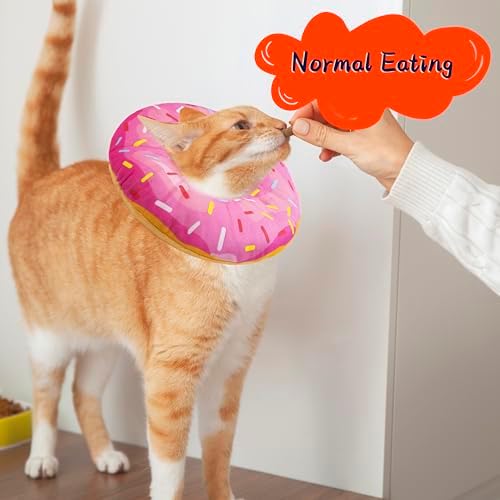 Seyezo Cat Cone Collar Soft, Adjustable Cat Recovery Collars, Donut Pink, M - Image 4