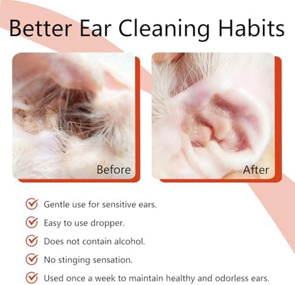 FlowFish Pet Ear Cleaner for Dogs Ear Infection Treatment, No-irritating Dog Ear Cleaner Solution for Treat Dog Ear Infection At Home with Gentle Caring [1.69 FL.OZ] - Image 5