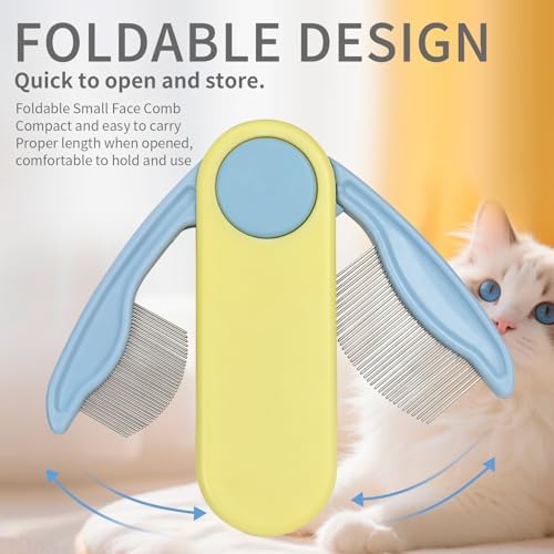 Foldable 2-in-1 Pet Face Comb for Dogs & Cats for Face Eyes Ears (Purple) - Image 3
