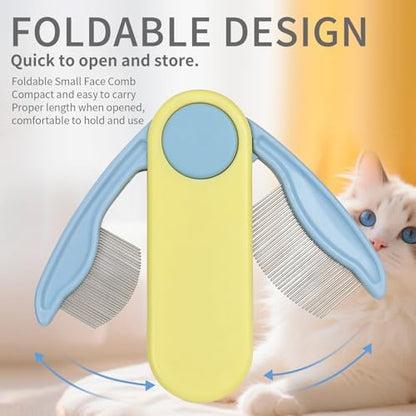 Foldable 2-in-1 Pet Face Comb for Dogs & Cats for Face Eyes Ears (Purple) - Image 3