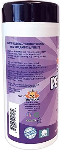 Bodhi Dog Pet Wipes - Grooming, Cleaning and Deodorizing Wipes for Dogs & Cats - No Parabens or SLS - Large, Thick, Wet Wipes - Wipe Away Pet Odors & Refreshes Coat - Lavender Scent (60 Count) - Image 5