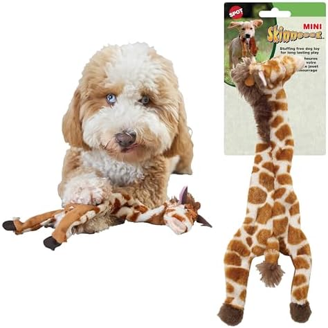 SPOT Skinneeez Giraffe 14 Inch Stuffing-Free Plush Squeaky Dog Toy – Soft Interactive Chew Toy for Small and Medium Dogs – Mess-Free Play for Light & Moderate Chewers by SPOT