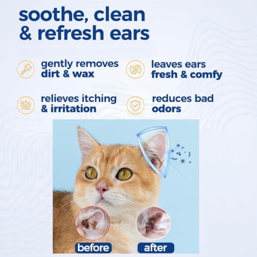 130 PCs Cat Ear Wipes that Gently Clean & Soothe Sensitive Cat Ears; Soft Ear Cleaner for Removing Wax, Dirt & Odor; Unscented Grooming Care - Image 2