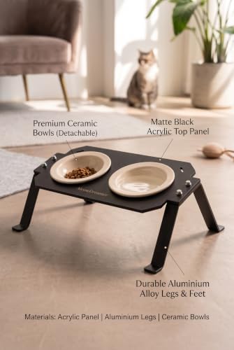 Elevated Cat Bowls 4.4oz x2，Ceramic cat Bowl with Acrylic Base - Image 7