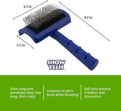 Show Tech Tuffer Than Tangles Slicker Brush for Dog Grooming with Long, Firm Pins, Medium Size, Perfect for Doodle Breeds, Angled Pins for Dematting, Remove Undercoat, Comfort Grip Handle - Image 3