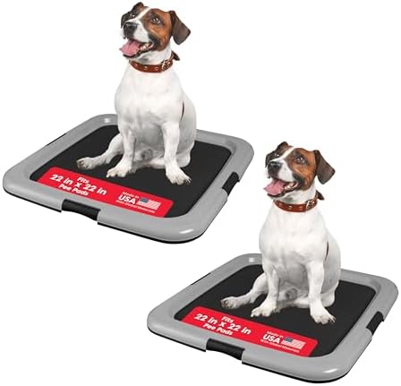 IRIS USA Pee Pad Holder, 2-Pack, Fits 22x22 Pads, Black/Gray, Made in USA by IRISUSA
