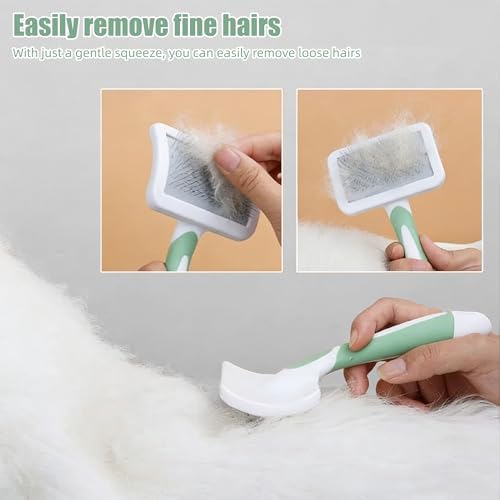 Slicker Brush for Dogs & Pet Comb,Grooming Brush for Thick,Fluffy,Shedding Fur on Dogs and Cats Soft,Gentle Pins for Grooming - Image 3