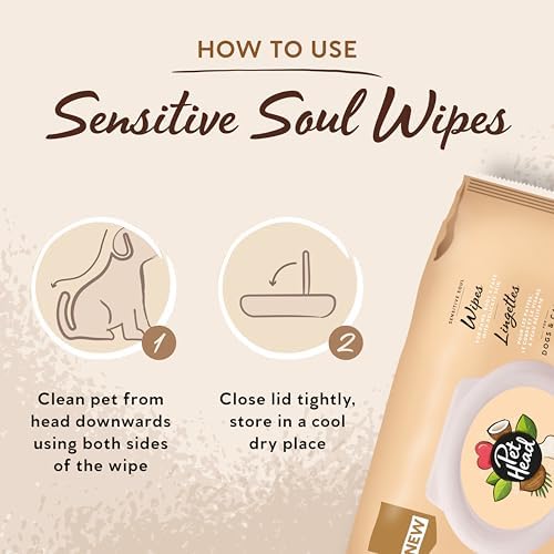 Pet Head Sensitive Soul Dog & Cat Wipes for Paws, Body & Face | 100 Pack - Image 6