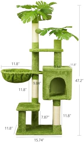 Meecal Green Cat Tree, 47-Inch Cat Tower for Kittens Under 6 Months 9lbs - Image 3