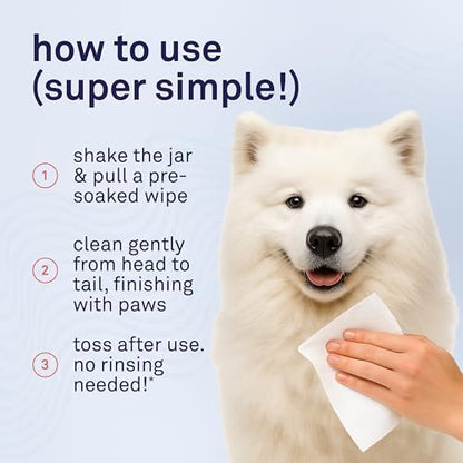 Petpost Large Grooming Wipes for Dogs | 70 Count Deodorizing Dog Cleaning Wipes with Coconut Extract & Aloe | Gentle Pet Wipes with Cherry Blossom Scent for Full-Body Grooming - Image 7