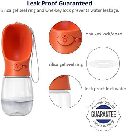 WePet Portable Dog Water Bottle, 12 OZ, Leak Proof Puppy Water Dispenser with Drinking Feeder for Pets Outdoor Walking, Hiking, Travel, Food Grade Plastic - Image 4
