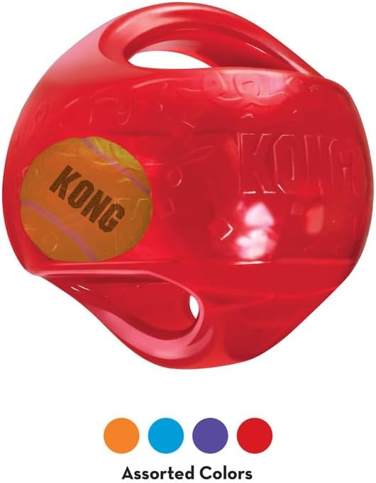 KONG Jumbler Ball - Interactive Dog Toy for Dog & Puppy Playtime - Fetch Toy with Tennis Ball - Dog Supplies for Engaging Play (Medium/Large)