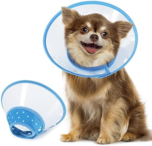 Vivifying Dog Cones for Small Dogs, Adjustable 5.7-8in Pet Cone, Lightweight Recovery Elizabethan Collar for Cats, Puppies and Mini Dogs (Blue) by Vivifying