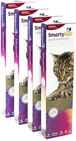 SmartyKat Super Scratcher Wide Corrugated Cat Scratcher for Cats & Kittens, Features Catnip Infusion Technology & Less Mess, Recycled Material, Brown by SmartyKat