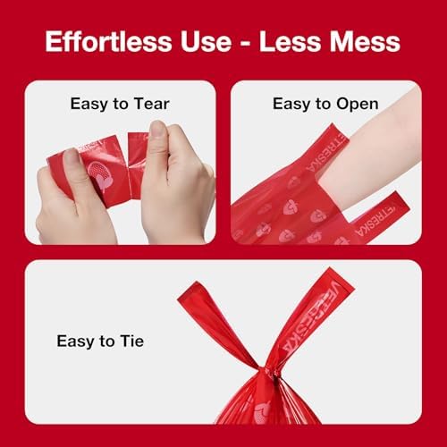 VETRESKA Dog Poop Bags with Handle 120 Count, Strawberry Scented Waste Bag - Image 6