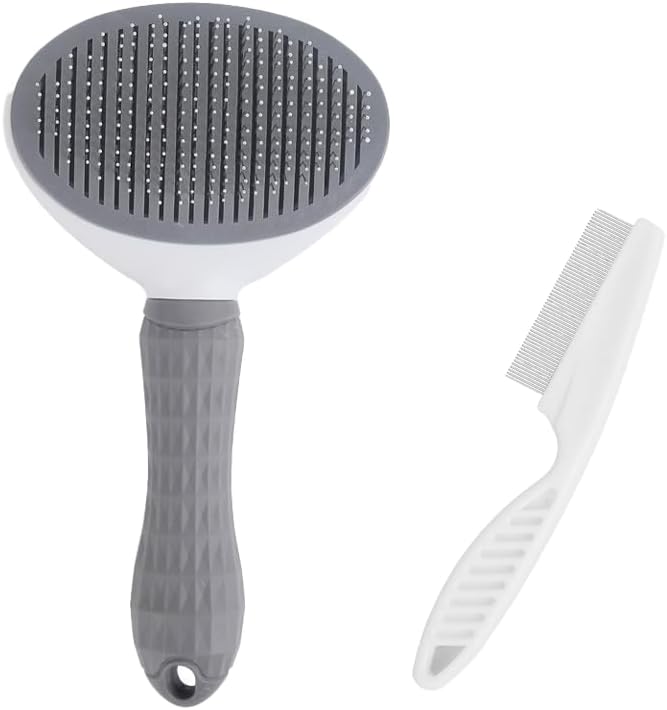 Cat Brush for Shedding, Kitten Brushes for Indoor Cats, For Long or Short Haired Cats,Cat Hair Brush Grooming Deshedding Brush for Dog Kitten Removes Loose Fur and flea removal comb by Unknown