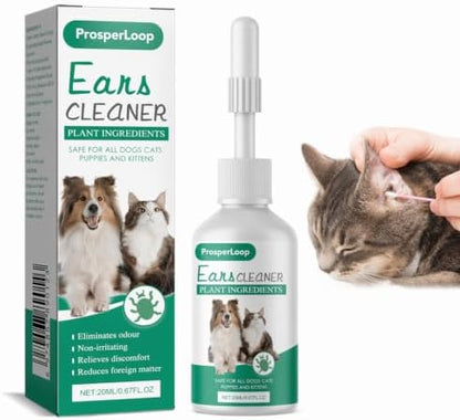 Dog Ear Cleaner - Pet Ear Wash, Natural Ear Drops for Dogs, Ear Flush For Dogs, Gentle Relief for Itching, Irritation, Wax Build-Up & ,Safe Ear Cleaning Solution for All Breeds & Ages, 0.7 Fl Oz by Unknown