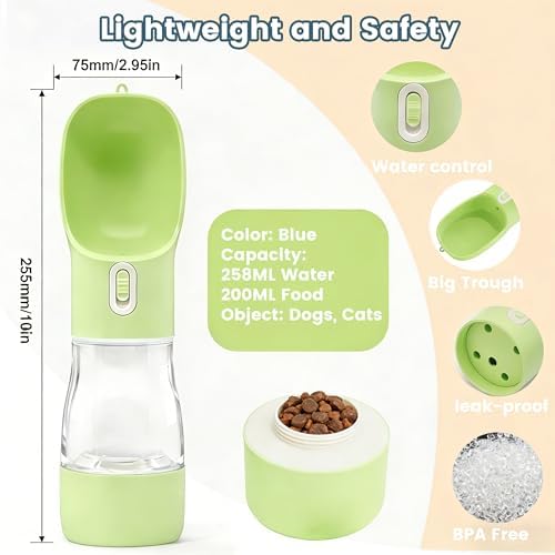 Portable Dog Water Bottle - 2in1 Dog Water Dispenser Bowl & Food Container - Image 7