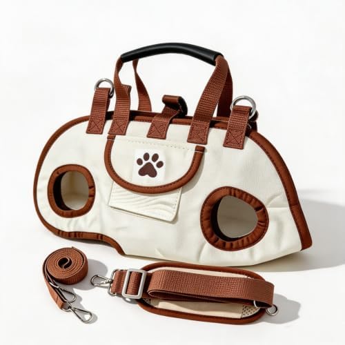 Small Dog Carrier Bag, Hands Free Pet Carrier Purse with Shoulder Strap & Leash Function, Portable Puppy Carrying Tote for Travel, Walking, Shopping and Daily Outings by Bekecidi