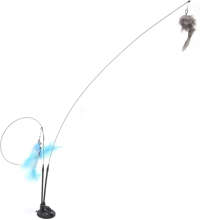 Pssopp Cat Toys, Wire Interactive Cat Wand Toy for Indoor