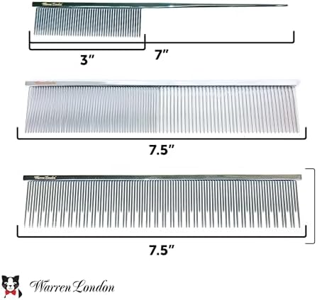 Warren London Carding Cat Comb | 7.5 inches made with Copper | Rounded Tips Prevent Irritation | Dual Tooth Design for Short & Long Hair removes Mats and Tangles - Image 3