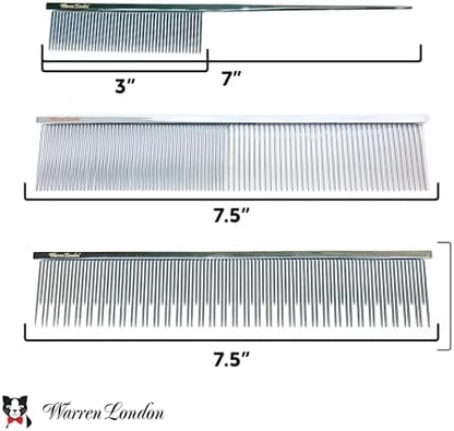 Warren London Carding Cat Comb | 7.5 inches made with Copper | Rounded Tips Prevent Irritation | Dual Tooth Design for Short & Long Hair removes Mats and Tangles - Image 3
