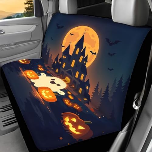 Halloween Moon Car Back Seat Covers,Non-Slip Interior Protective Covers Rear Facing Cars Seat Cushion Seat Cover - Image 2